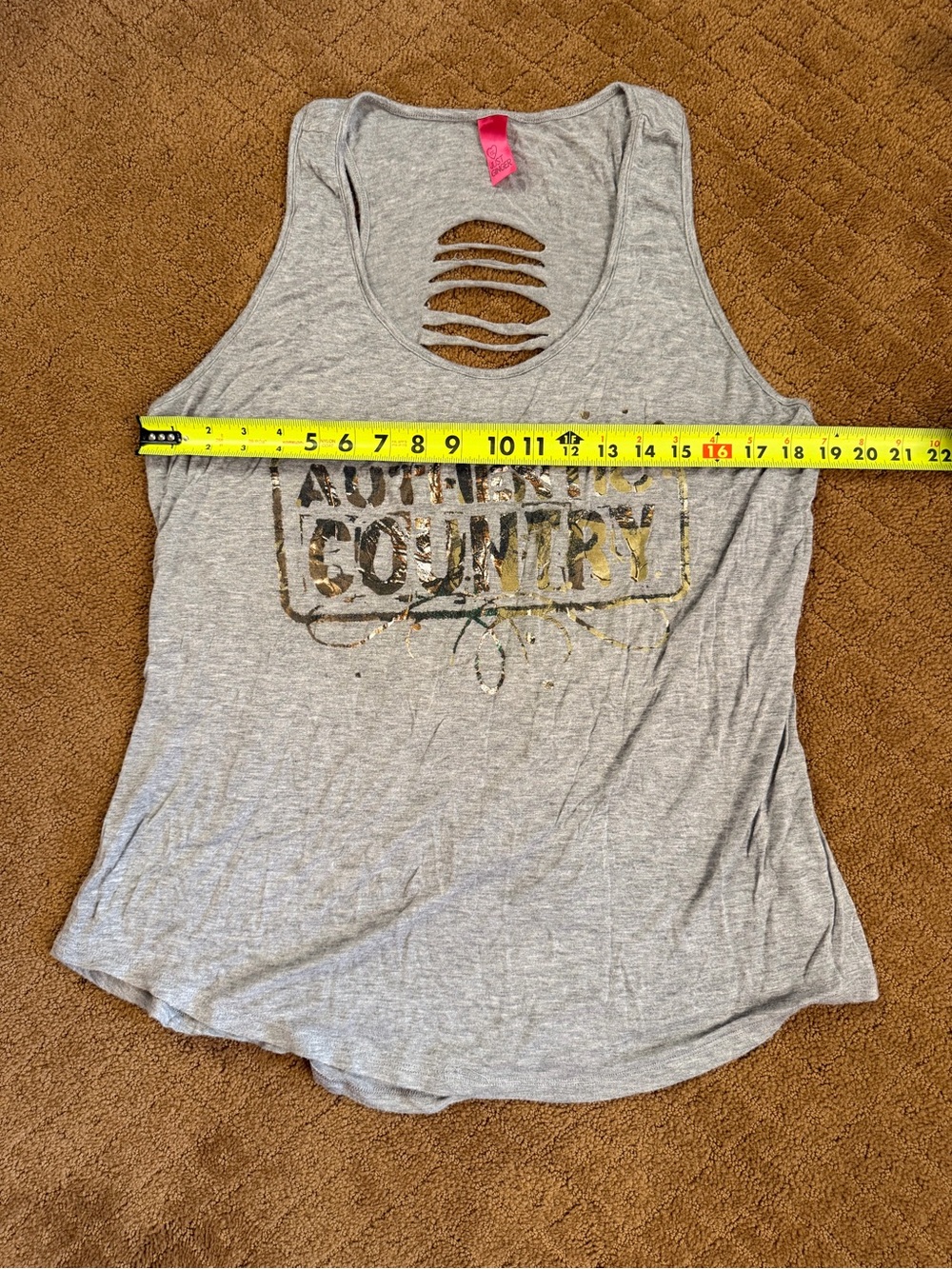 Just Ginger Authentic Country Distressed Gray Tank Top Women’s XXL - Picture 4 of 7